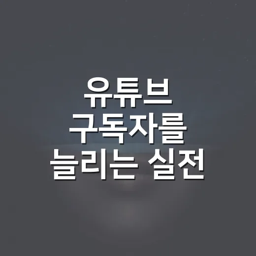 유튜브 구독자를 늘리는 실전 꿀팁 - 요약