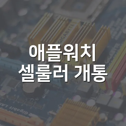 애플워치 셀룰러 개통, 이렇게 하면 쉬워요! - 요약
