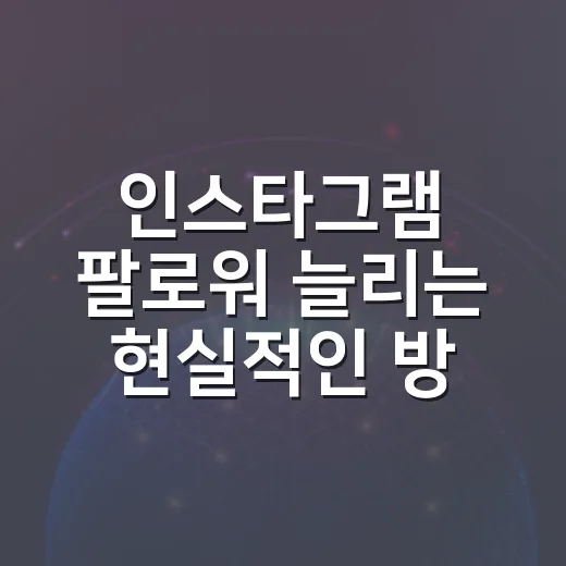 인스타그램 팔로워 늘리는 현실적인 방법 - 요약