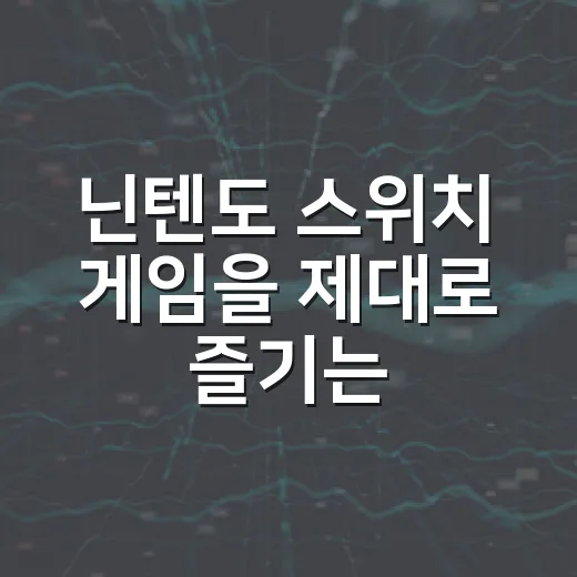 닌텐도 스위치 게임을 제대로 즐기는 방법 - 요약