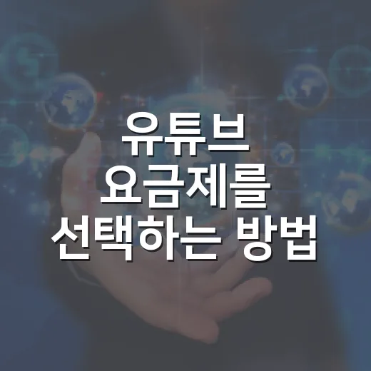 유튜브 요금제를 선택하는 방법 - 요약