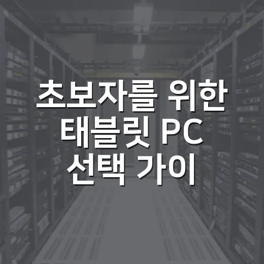 초보자를 위한 태블릿 PC 선택 가이드: 알맞은 제품 고르기 - 요약