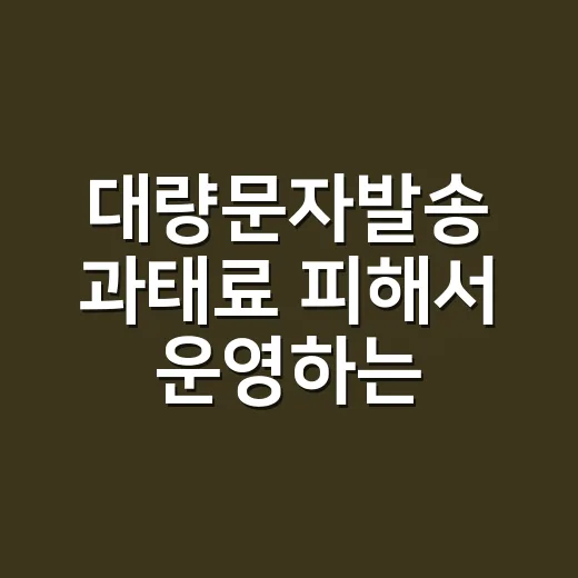 대량문자발송 과태료 피해서 운영하는 방법 - 요약
