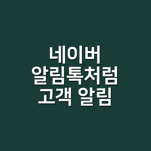네이버 알림톡처럼 고객 알림 보내려면 이렇게 구분하세요 - 요약