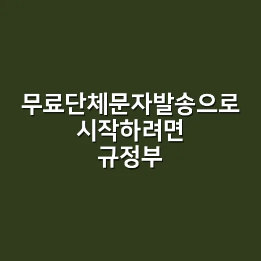 무료단체문자발송으로 시작하려면 규정부터 확인하는 방법 - 요약