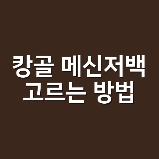 캉골 메신저백 고르는 방법, 학생·직장인 기준으로 이렇게 보면 됩니다 - 요약