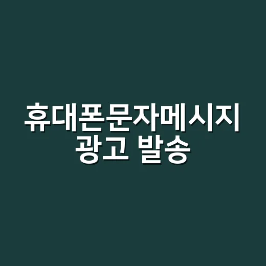 휴대폰문자메시지 광고 발송, 과태료 피하면서 보내는 방법 - 요약