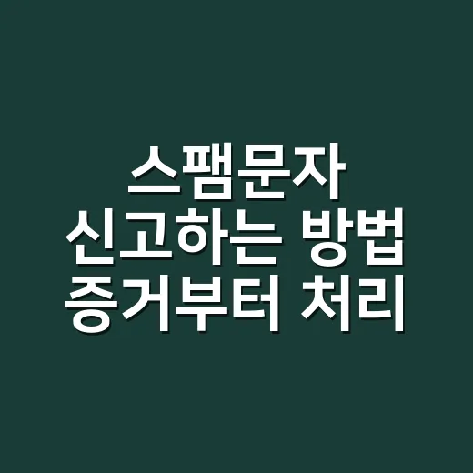 스팸문자 신고하는 방법 증거부터 처리 결과까지 - 요약