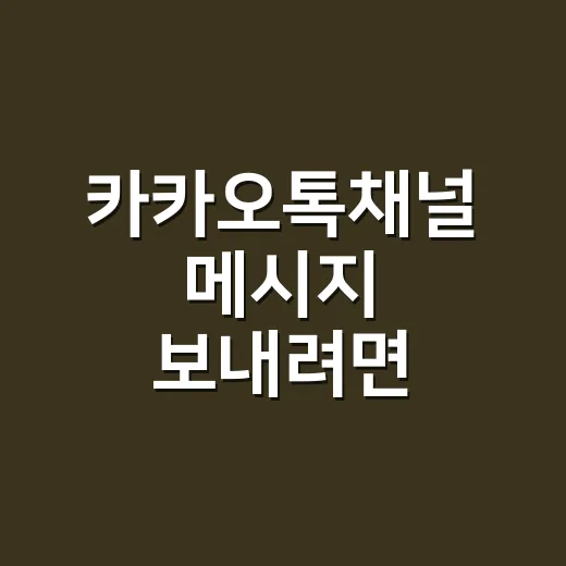 카카오톡채널 메시지 보내려면 규정부터 확인하는 방법 - 요약