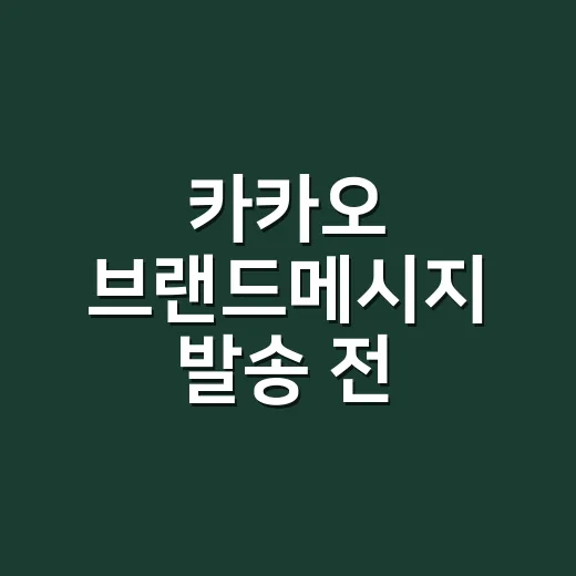 카카오 브랜드메시지 발송 전 확인하는 방법 - 요약