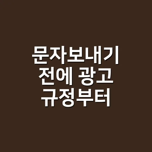 문자보내기 전에 광고 규정부터 확인하는 방법 - 요약