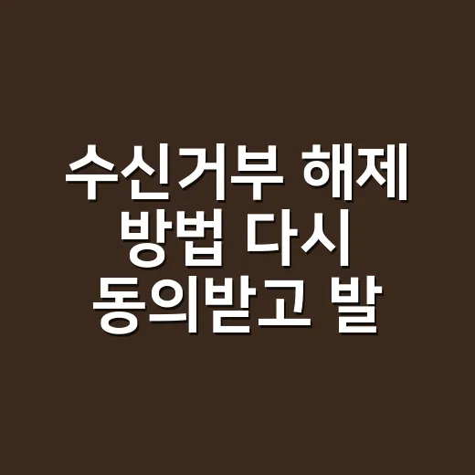 수신거부 해제 방법 다시 동의받고 발송하는 순서 - 요약