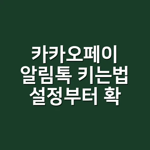 카카오페이 알림톡 키는법 설정부터 확인하는 방법 - 요약