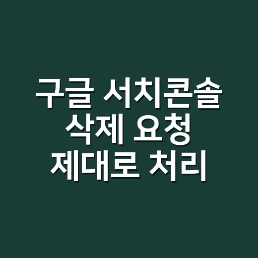 구글 서치콘솔 삭제 요청 제대로 처리하는 방법 - 요약