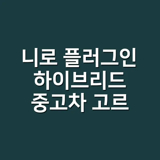 니로 플러그인 하이브리드 중고차 고르는 방법 - 요약
