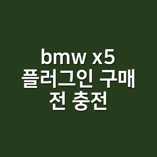 bmw x5 플러그인 구매 전 충전 여건 확인하는 방법 - 요약