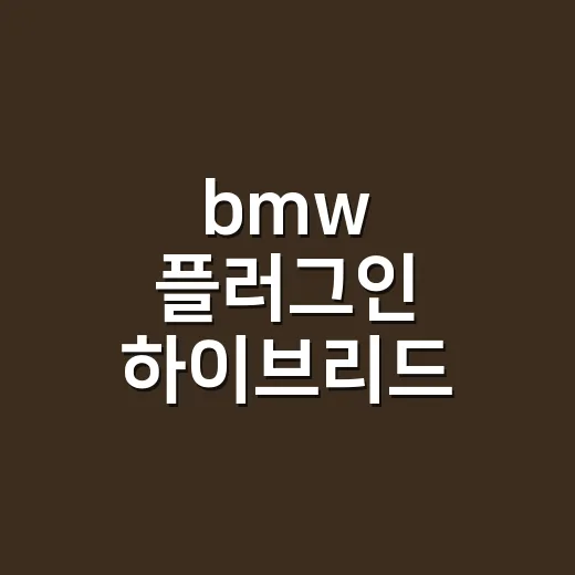 bmw 플러그인 하이브리드 고르는 방법 - 요약