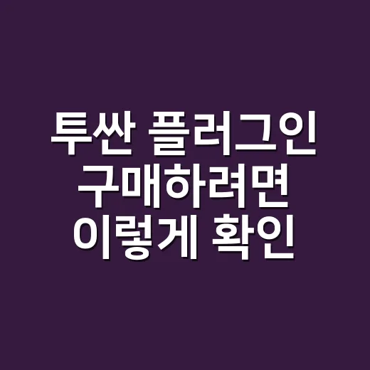 투싼 플러그인 구매하려면 이렇게 확인하세요 - 요약