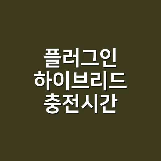 플러그인 하이브리드 충전시간 계산하는 방법 - 요약