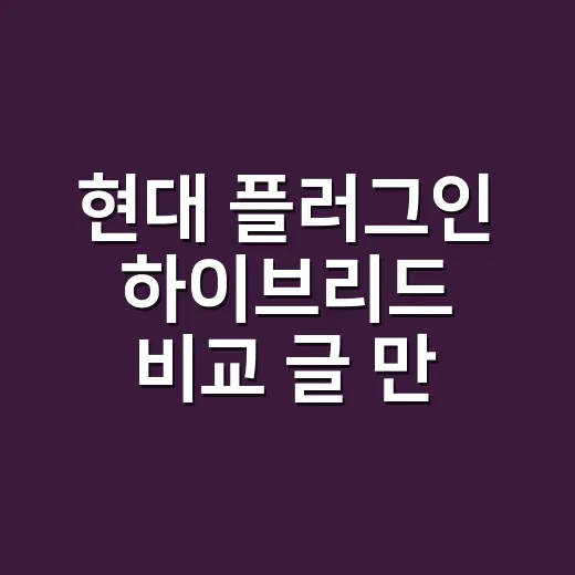 현대 플러그인 하이브리드 비교 글 만드는 방법 - 요약