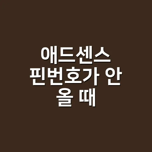 애드센스 핀번호가 안 올 때 확인하고 재발송하는 방법 - 요약