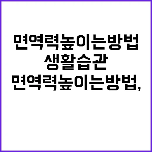 면역력 높이는 방법, 초보자도 일상에서 바로 시작하는 생활 습관 - 요약