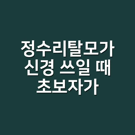 정수리탈모가 신경 쓰일 때 초보자가 확인하는 방법 - 요약