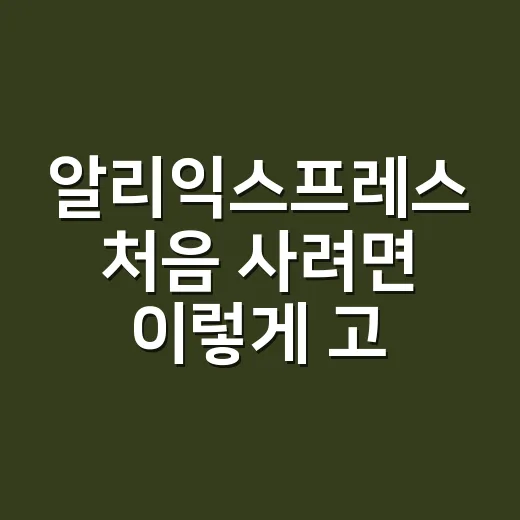 알리익스프레스 처음 사려면 이렇게 고르면 실패가 줄어요 - 요약