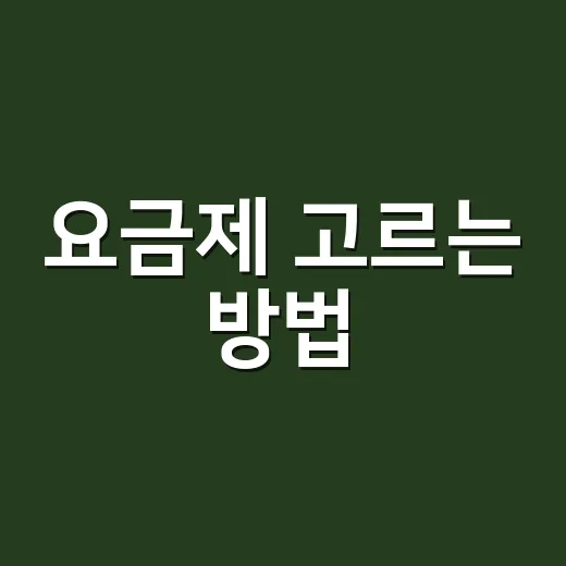 요금제 고르는 방법, 매달 새는 돈 줄이려면 이렇게 비교하세요 - 요약