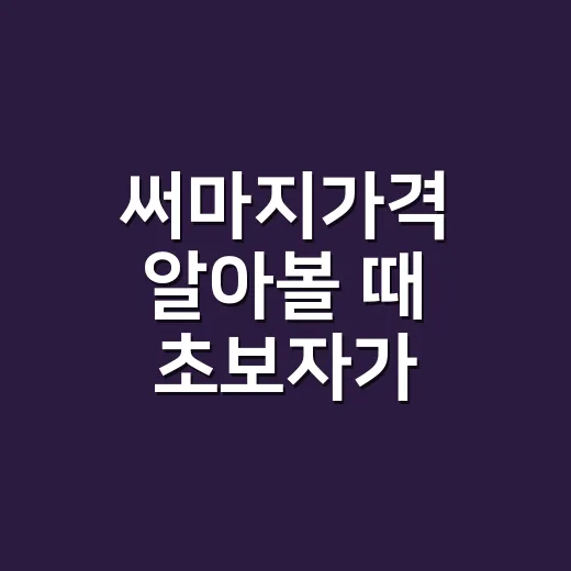 써마지가격 알아볼 때 초보자가 놓치지 않는 방법 - 요약