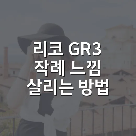 리코 GR3 작례 느낌 살리는 방법: 초보자가 바로 써먹는 촬영 팁 - 요약