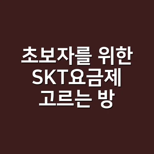 초보자를 위한 SKT요금제 고르는 방법, 데이터 사용량별로 이렇게 보면 쉽습니다 - 요약