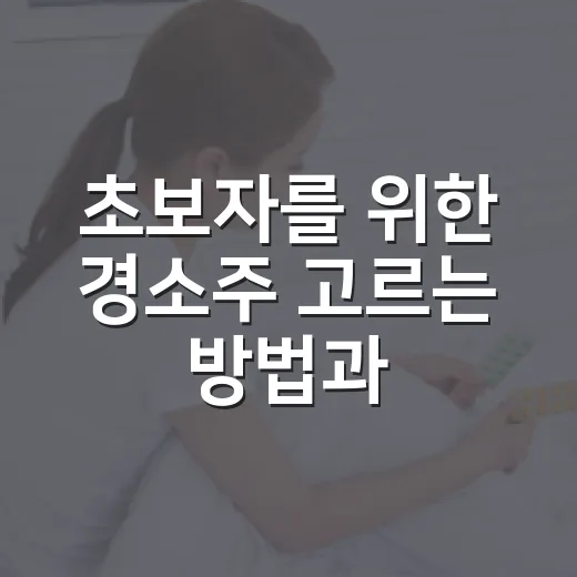 초보자를 위한 경소주 고르는 방법과 깔끔하게 즐기는 팁 - 요약
