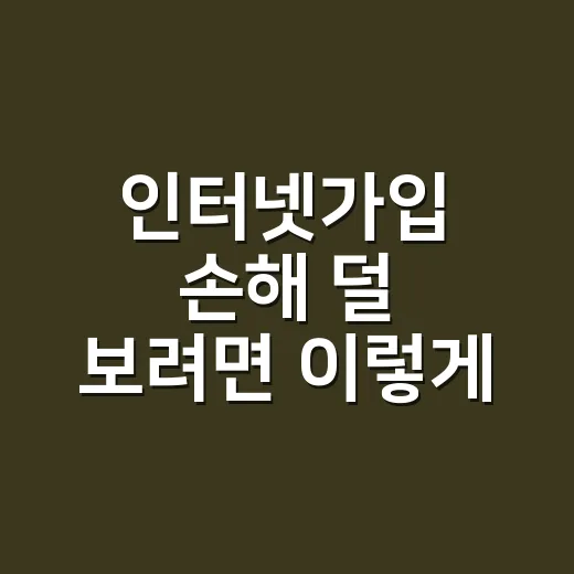 인터넷가입 손해 덜 보려면 이렇게 고르세요 - 요약