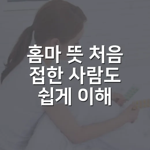 홈마 뜻 처음 접한 사람도 쉽게 이해하는 방법 - 요약