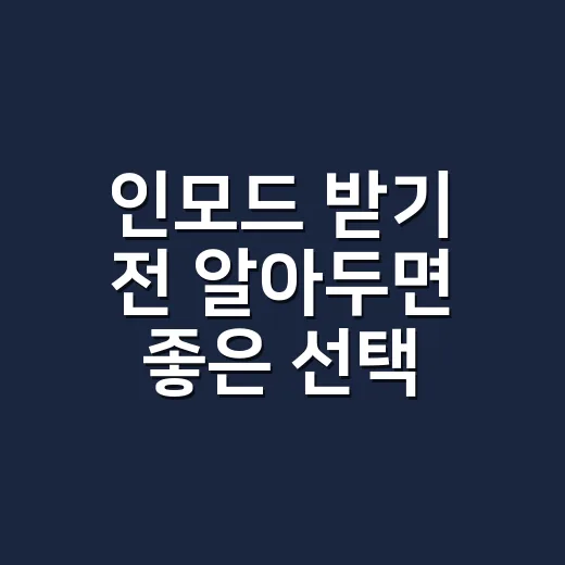 인모드 받기 전 알아두면 좋은 선택 방법 - 요약