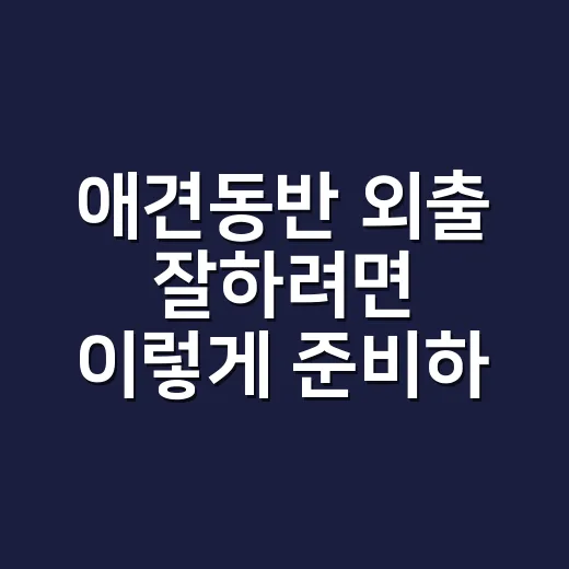 애견동반 외출 잘하려면 이렇게 준비하세요 - 요약