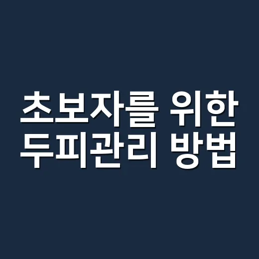 초보자를 위한 두피관리 방법, 집에서 시작하려면 이렇게 해보세요 - 요약
