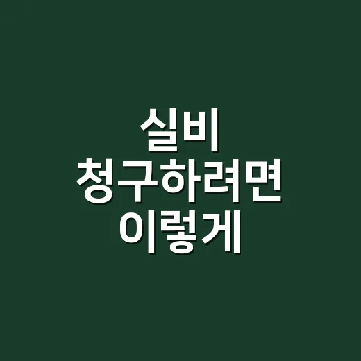 실비 청구하려면 이렇게 준비하는 방법 - 요약