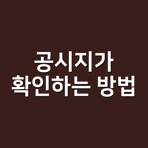 공시지가 확인하는 방법, 집값·세금 볼 때 초보자가 놓치지 말 것 - 요약