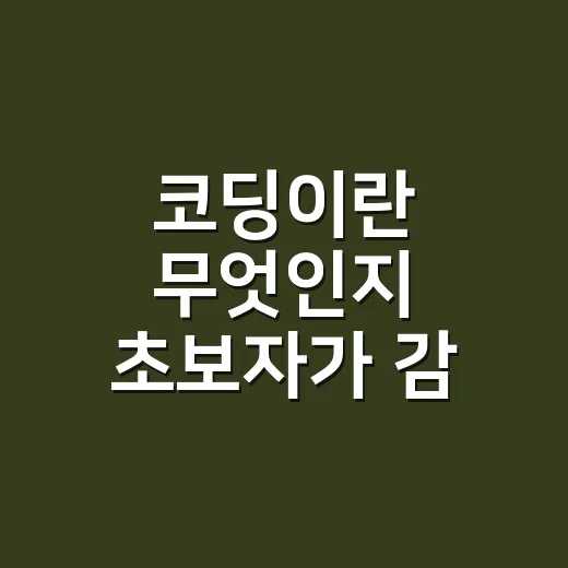 코딩이란 무엇인지 초보자가 감 잡는 방법 - 요약