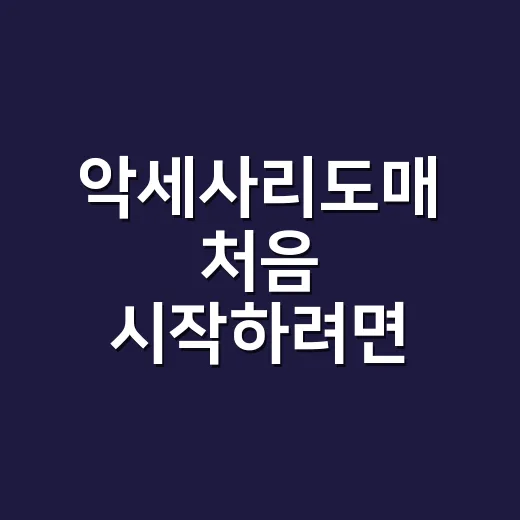 악세사리도매 처음 시작하려면 이렇게 고르면 됩니다 - 요약