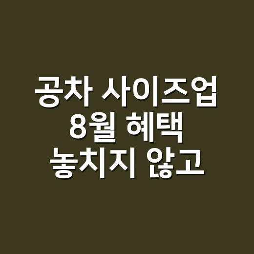 공차 사이즈업 8월 혜택 놓치지 않고 쓰는 방법 - 요약