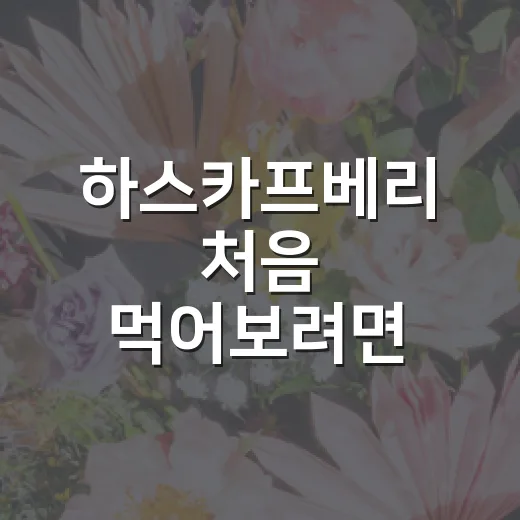 하스카프베리 처음 먹어보려면 이렇게 고르면 됩니다 - 요약