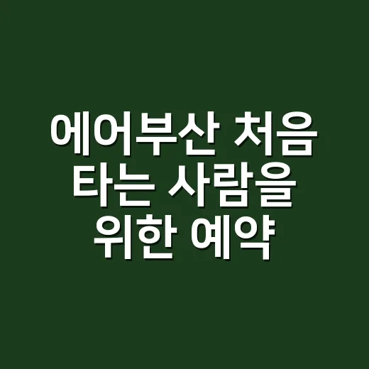 에어부산 처음 타는 사람을 위한 예약부터 수하물까지 챙기는 방법 - 요약