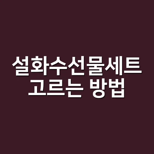설화수선물세트 고르는 방법, 받는 사람 취향별로 이렇게 보면 쉬워요 - 요약