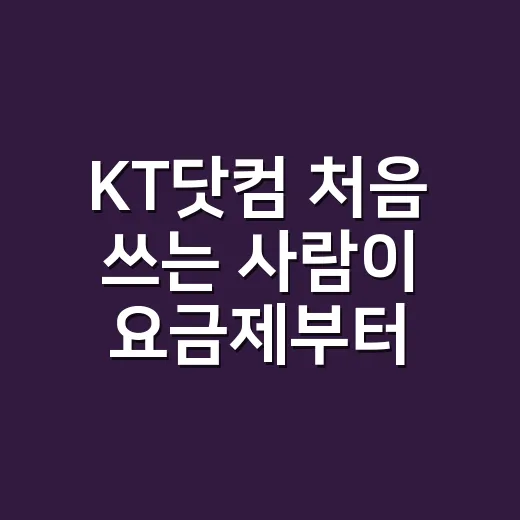 KT닷컴 처음 쓰는 사람이 요금제부터 납부까지 확인하는 방법 - 요약