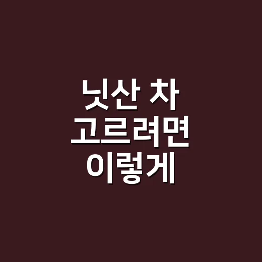 닛산 차 고르려면 이렇게 비교하면 덜 헷갈립니다 - 요약
