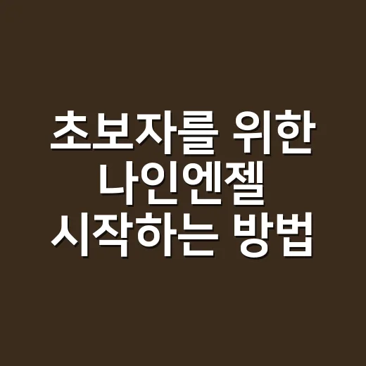 초보자를 위한 나인엔젤 시작하는 방법