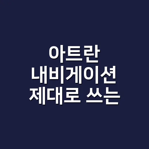 아트란 내비게이션 제대로 쓰는 방법, 초보자도 헷갈리지 않게 설정하기